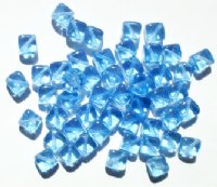 50 8mm Diagonal Hole Light Sapphire Cube Beads